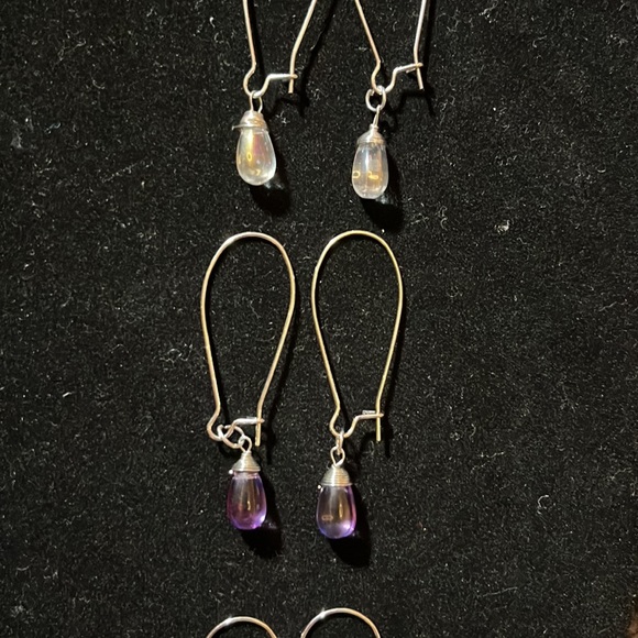 ❤️‍🔥BOGO FREE Handmade Boutique Silver Purple Charm Dangle Drop Earrings - Picture 4 of 5